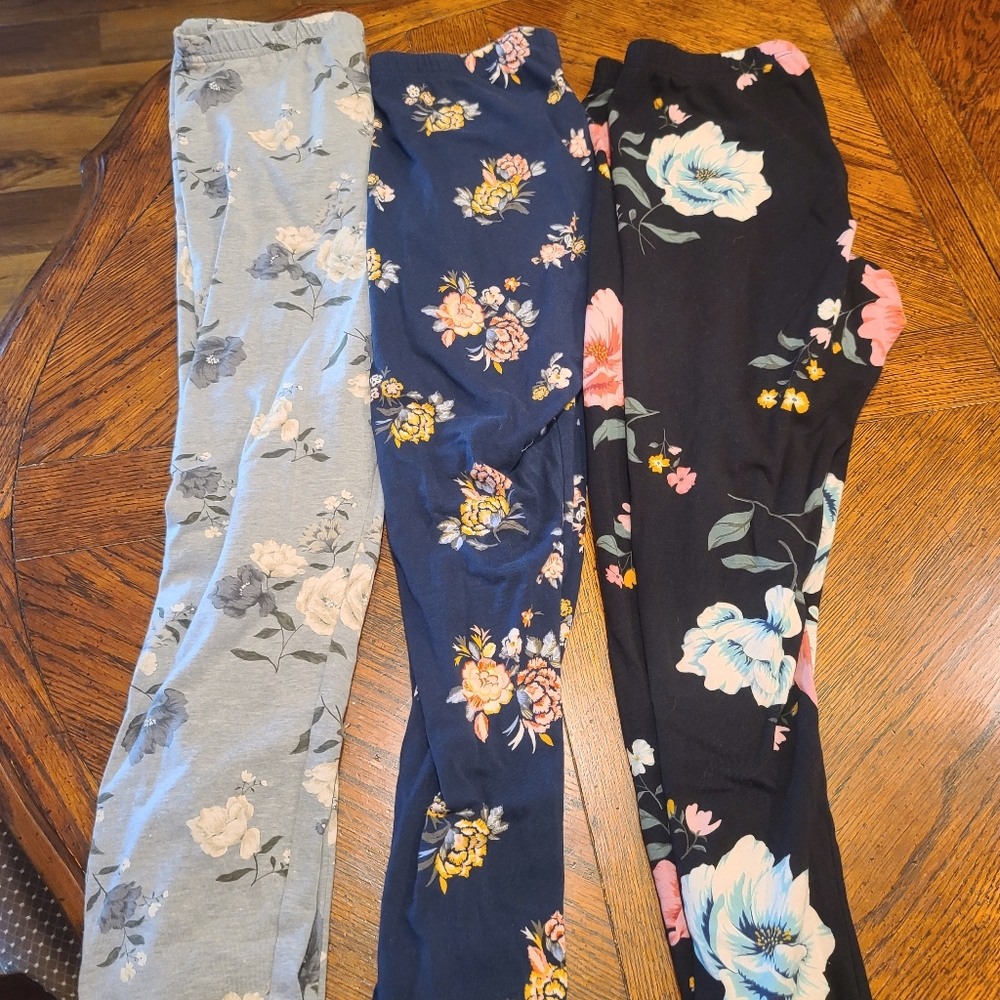 3 Floral Leggings